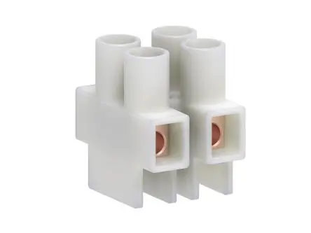 Produktfoto 1 von Molex Streifen Vertikal Messing 2-reihig 20A, Raster 8 mm, 600V Nickel