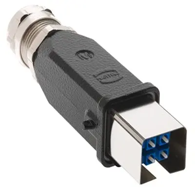 Produktfoto 1 von HARTING Han 3A Anschluss, LC Duplex, Multimodus, Duplex, OM1, 3A, LC, Schwarz