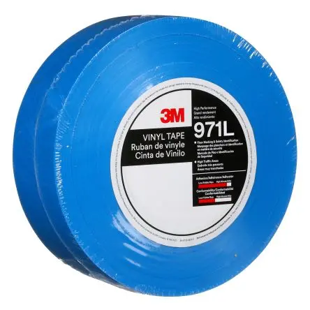 Produktfoto 1 von 3M 971 Vinyl Sicherheitsband Blau Typ Sicherheitsstreifenbänder, Stärke 0.4318 mm, 32.9mm x 50.8 mm