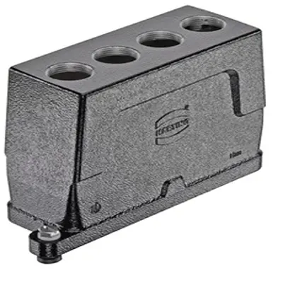 Produktfoto 1 von HARTING Han HPR Enlarged Haube Schraubbefestigung, Kabel 24B Haube für obere Kabeleinführung, IP65, IP68, IP69, IPx9K