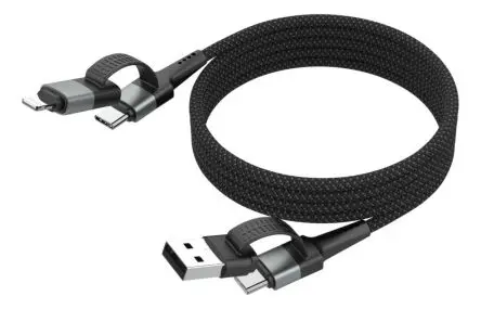 Produktfoto 1 von Ansmann Stecker 1700 USB Kabel, USB 2.0 Typ C Stecker / Apple Lightning, USB 2.0 Typ C, 120 cm USB 2.0 Schwarz