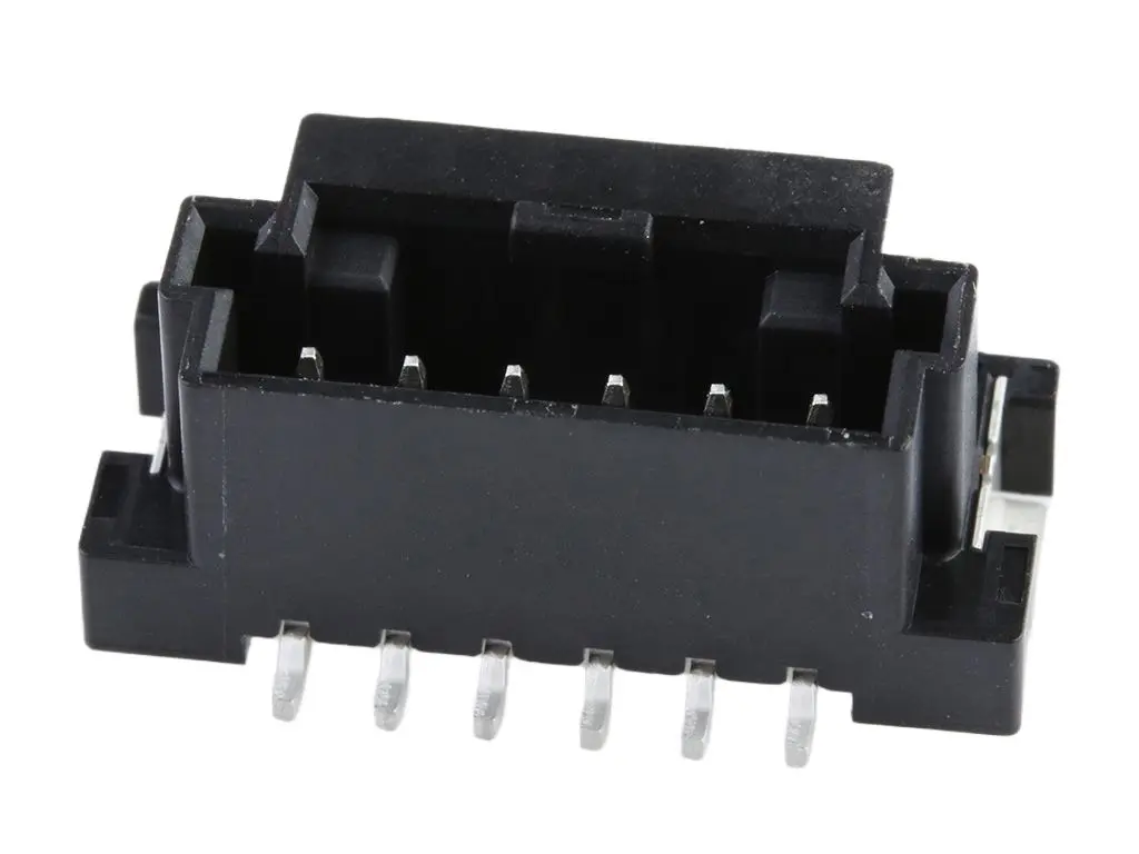 Produktfoto 1 von Molex 560020 Leiterplattenleiste Vertikal, 6-polig / 1-reihig, Raster 2 mm SMD, Kabel-Platine, Unisoliert