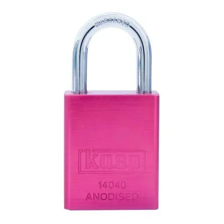 Produktfoto 1 von Kasp Aluminium Vorhängeschloss Vorhängeschloss Wetterfest Rot gleichsperrend, Bügel-Ø 6.3 mm x 25 mm 38mm