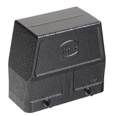 Produktfoto 1 von HARTING Han B Haube Doppelter Hebel 2, Kabel 16B Haube für seitliche Kabeleinführung, IP65, IP66, IP67