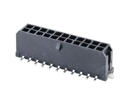 Produktfoto 1 von Molex 43045 Leiterplattenleiste Vertikal, 22-polig / 2-reihig, Raster 3 mm Raster Oberfläche, Kabel-Platine, Ummantelt