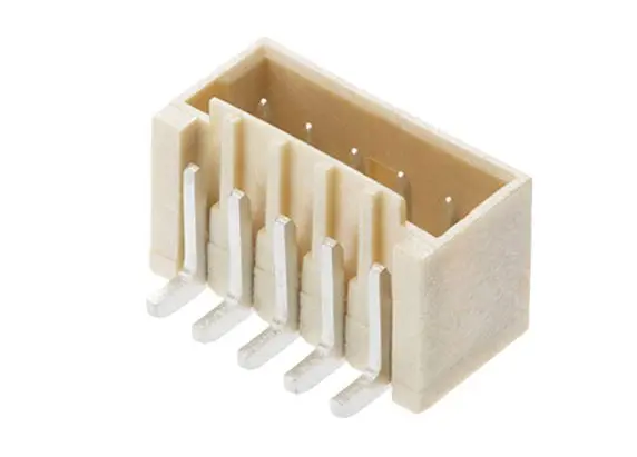 Produktfoto 1 von Molex 87437 Leiterplattenleiste Vertikal, 5-polig / 1-reihig, Raster 1.5 mm SMD, Kabel-Platine, Ummantelt