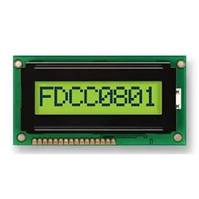 Produktfoto 1 von Fordata FC0801A01 LCD-Anzeigemodul, STN LCD LED Grün, Gelb 1 x 8, Hintergrund Grün, Gelb, Parallel Interface
