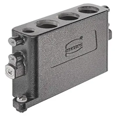 Produktfoto 1 von HARTING Han HPR Slim Haube Schraubbefestigung, Kabel 22 Haube für obere Kabeleinführung, IP66, IP68, IP69, IPx9K