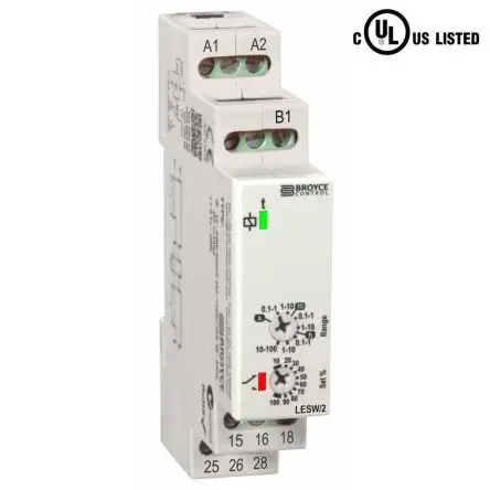 Produktfoto 1 von Broyce Control LESW Zeitrelais, Panel 12 to 230 V ac/dc 230V, 2 Kont. 1, 2-poliger Umschalter