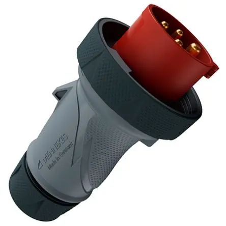 Produktfoto 1 von MENNEKES PowerTOP Xtra Netzstecker Anthrazit, Schwarz, Rot, Fehgrau 4P, 400V, Kabel 180° IP67, IP69 16A
