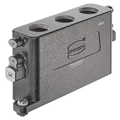 Produktfoto 1 von HARTING Han HPR Slim Haube Schraubbefestigung, Kabel 22 Haube für obere Kabeleinführung, IP66, IP68, IP69, IPx9K