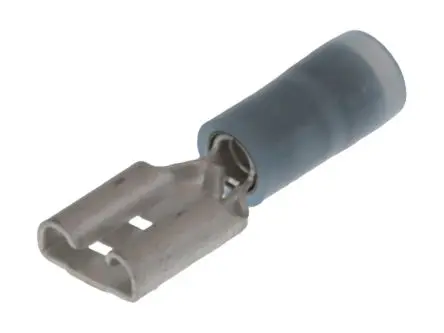 Produktfoto 1 von Molex 19019 Schnellkupplungs-Crimpanschluss, Blau, Teilweise, 6.35 x 0.81 mm, Buchse, 14 AWG min, 16 AWG
