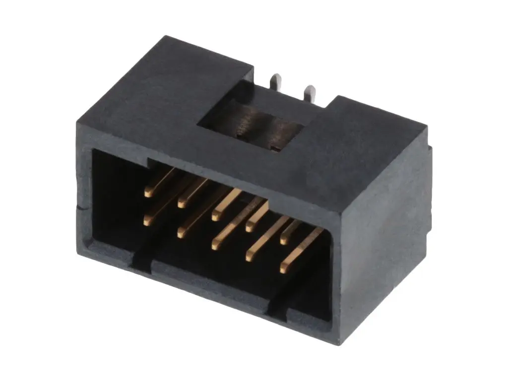 Produktfoto 1 von Molex 71349 Stiftsockel Vertikal, 10-polig / 2-reihig, Raster 2.54 mm SMD, Ummantelt