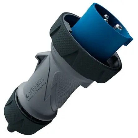 Produktfoto 1 von MENNEKES PowerTOP Xtra G Netzstecker Anthrazit, Schwarz, Blau, Fehgrau 3P, 230V, Kabel 180° IP67, IP69 16A