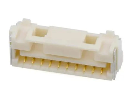 Produktfoto 1 von Molex 502386 Leiterplatte gewinkelt, 10-polig / 1-reihig, Raster 1.25 mm Raster Oberfläche, Kabel-Platine, Ummantelt
