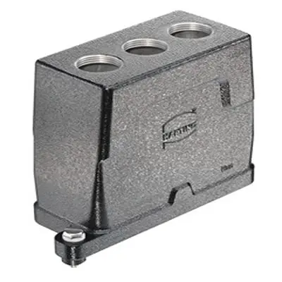 Produktfoto 1 von HARTING Han HPR Enlarged Haube Schraubbefestigung, Kabel 16B Haube für obere Kabeleinführung, IP65, IP68, IP69, IPx9K
