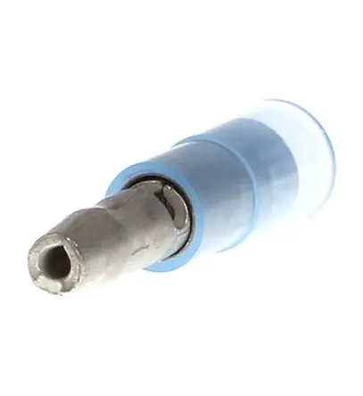 Produktfoto 1 von Molex 19035 Stecker, Crimpbefestigung, Blau Isoliert, Ø 4.32 mm Zinn, Ges.L 22.55mm, 14 AWG max.