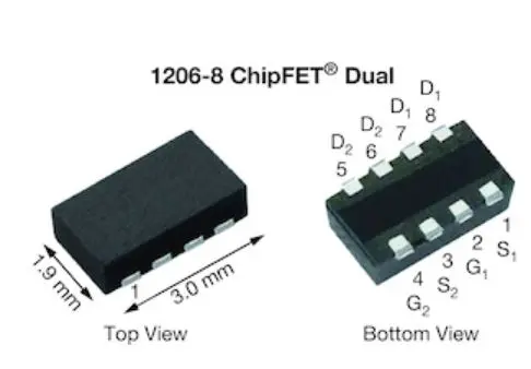 Produktfoto 1 von Vishay TrenchFET N-Kanal, SMD MOSFET Erweiterung 20 V / 4 A 3.1 W, 8-Pin 1206-8 ChipFET