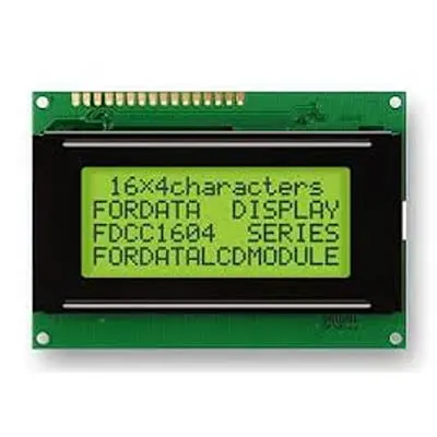 Produktfoto 1 von Fordata FC1604A01 LCD-Anzeigemodul, STN LCD LED Grün, Gelb 4 x 16, Hintergrund Grün, Gelb, Parallel Interface