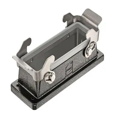 Produktfoto 1 von HARTING Han M Gehäuse mit Schottverschluss Doppelter Hebel 2, Hinten 24B Verriegelungshebel, IP66