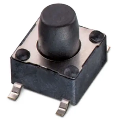 Produktfoto 1 von Wurth Elektronik Taster Nein Rund, SMD 50mA Tastend 13 mm Schwarz SMD B. 6mm L. 6 mm