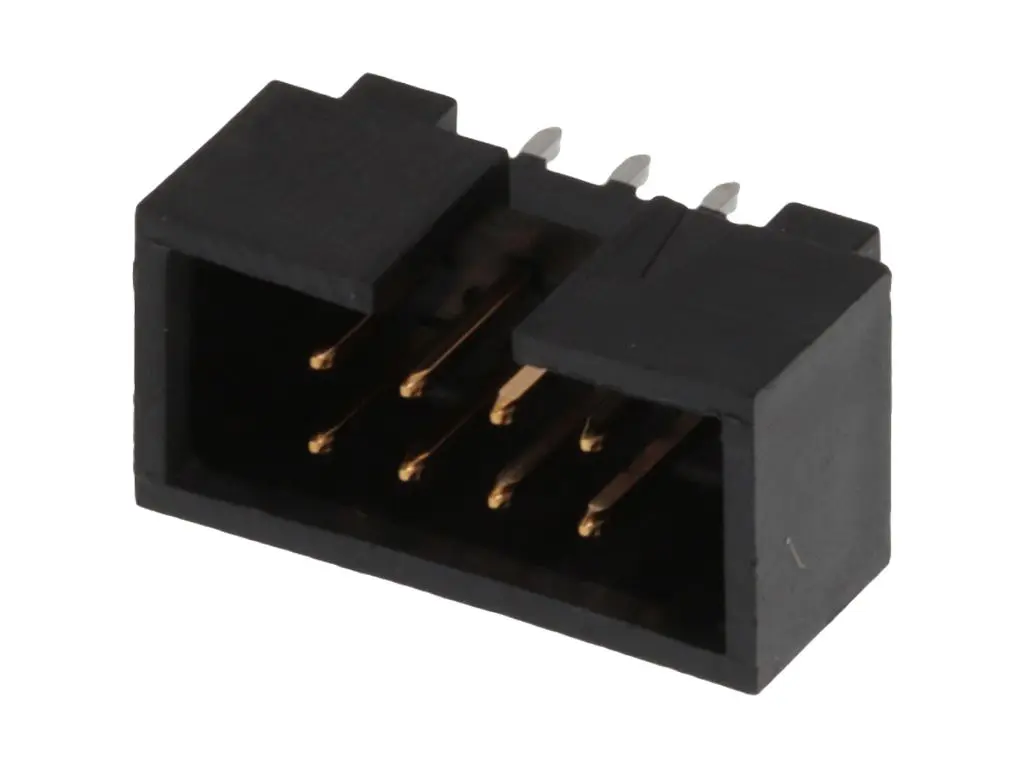 Molex 70246 Stiftsockel Vertikal, 8-polig / 2-reihig, Raster 2.54 mm Raster Durchsteckmontage, Ummantelt