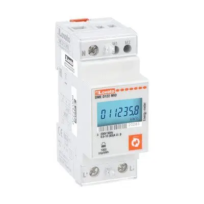 Produktfoto 1 von Lovato DME Energiemessgerät LCD 45 mm Energiemessgerät / 1-phasig
