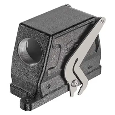 Produktfoto 1 von HARTING Han HPR Haube Feststellbar 1, Kabel 16B Haube für seitliche Kabeleinführung, IP65, IP68, IP69, IPx9K
