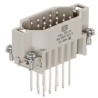 Produktfoto 1 von HARTING Han D Stifteinsatz Stecker, 15-polig 10A, Panel, Stifteinsatz