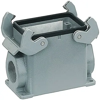 Produktfoto 1 von HARTING Han A Oberflächenmontiertes Gehäuse Doppelter Hebel 2, SMD 32A Oberflächenmontiertes Gehäuse, IP65