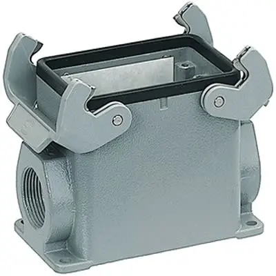 Produktfoto 1 von HARTING Han A Oberflächenmontiertes Gehäuse Doppelter Hebel 2, Oberfläche 32A Oberflächenmontiertes Gehäuse, IP65