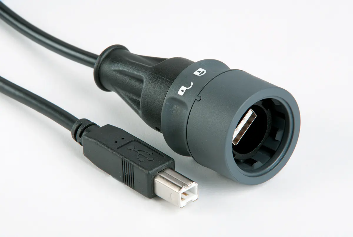 Produktfoto 1 von Bulgin Stecker 6000 USB-Kabel, USB-Typ B Stecker / USB Typ A, 3 m USB 2.0