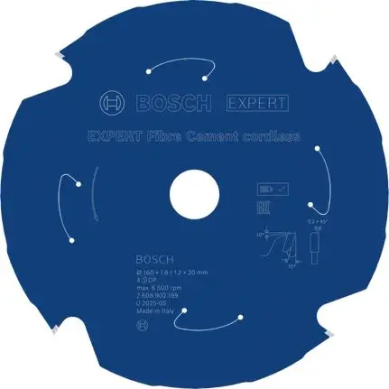 Produktfoto 1 von Bosch 4 Polykristalliner Diamant Faserzementplatten Sägeblatt, Ø 160 mm 1