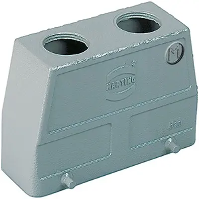 Produktfoto 1 von HARTING Han B Haube Doppelter Hebel 2, Kabel 16B Haube, IP65, IP66, IP40