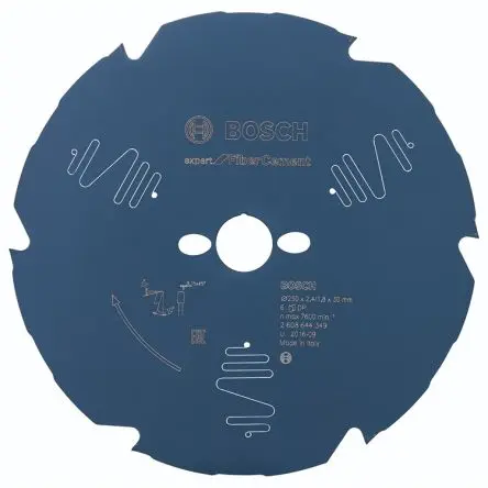Produktfoto 1 von Bosch 6 Polykristalliner Diamant Faserzementplatten Sägeblatt, Ø 250 mm 1