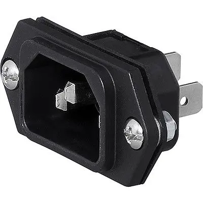 Produktfoto 1 von Schurter Anschluss C14 250V, Gerade Stecker, Schraubanschlussklemme 15A