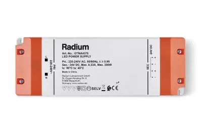Produktfoto 1 von Radium LED-Treiber 200 W 180 to 264 V ac, 24 V SMD LED-Treiber Drahtanschlüsse