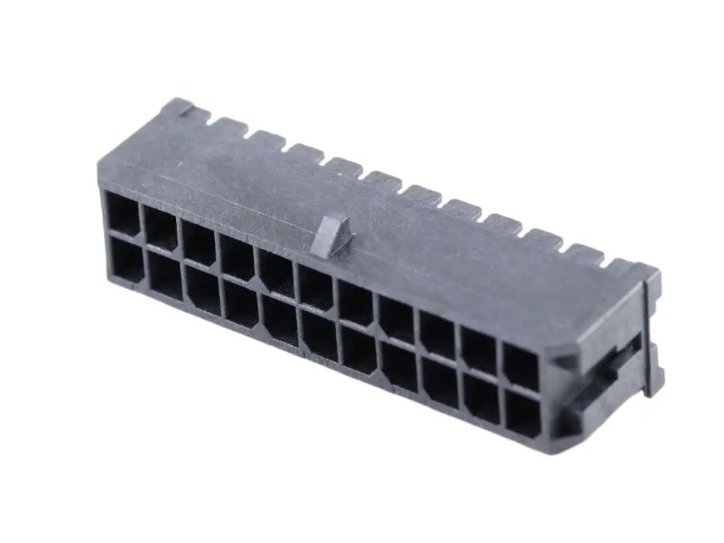 Produktfoto 1 von Molex 43045 Leiterplattenleiste gewinkelt, 22-polig / 2-reihig, Raster 3 mm SMD, Kabel-Platine, Ummantelt