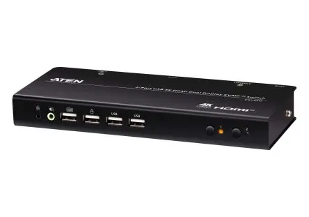 Produktfoto 1 von Aten KVM-Switch 2-Port 2 Videoausgänge HDMI 2 Displays USB Audiobuchse 4096 x 2160