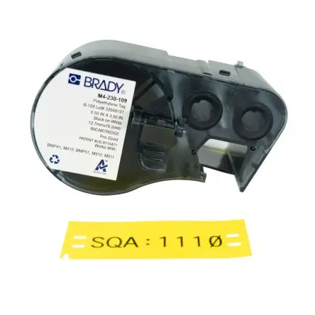 Produktfoto 1 von Brady Beschriftungsband Schwarz für BMP41, BMP51, BMP53, M410, M510, M511 auf Gelb 12.7 mm 76.2 mm 12.7 mm