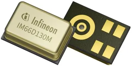 Produktfoto 1 von Infineon 4-Pin Ton-Sensor MEMS Analog Rundstrahl -38dBFS TLGA 68 dB Oberfläche 2.4 V 3.6V