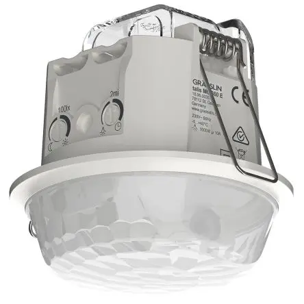 Produktfoto 1 von Grässlin Talis MC Bewegungsmelder Passives Infrarot, 86 mm, Ø 80 mm x 86mm x 77.5 mm, Reichweite 25 m