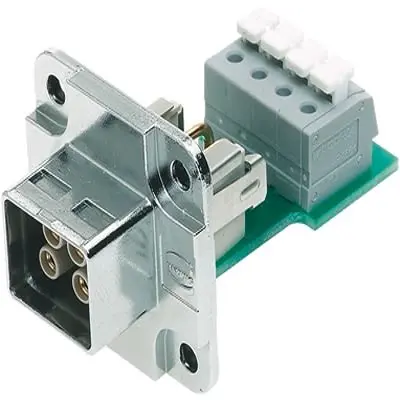 Produktfoto 1 von HARTING Push Pull Anschluss Panel 12A Zugfederklemme Stecker 4-polig / 2-reihig, 48V