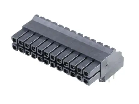 Molex 44764 Leiterplattenbuchse gewinkelt Leiterplattenmontage 24-polig / 2-reihig, Raster 3 mm Durchsteckmontage
