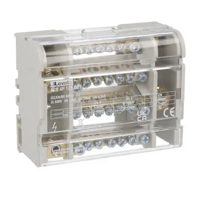 Produktfoto 1 von Lovato Verteilerblock 7-polig / 500V 125A, Polyamid Hellgrau, IP20
