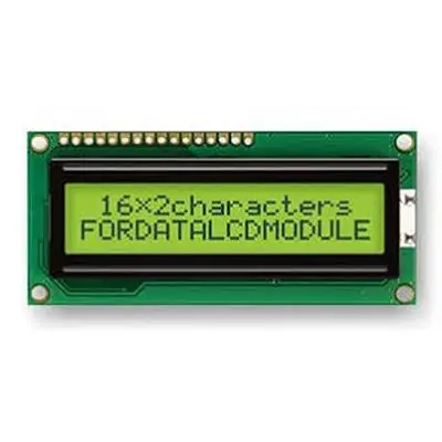 Produktfoto 1 von Fordata FC1602N01 LCD-Anzeigemodul, STN LCD LED Grün, Gelb 2 x 16, Hintergrund Grün, Gelb, Parallel Interface