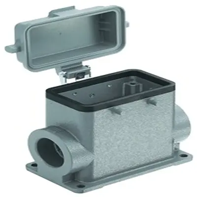 Produktfoto 1 von HARTING Han B Oberflächenmontiertes Gehäuse Doppelter Hebel 2, Oberfläche 10B Oberflächenmontiertes Gehäuse, IP65