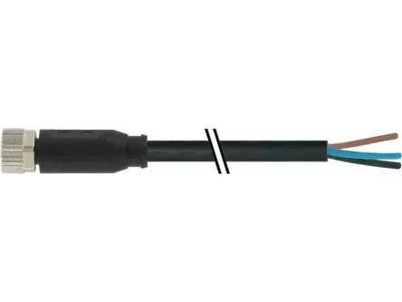 Produktfoto 1 von Baumer CAM Kabel, 3-adrig x 0.25 mm² Ungeschirmt Schwarz, 200 cm, Polyurethan