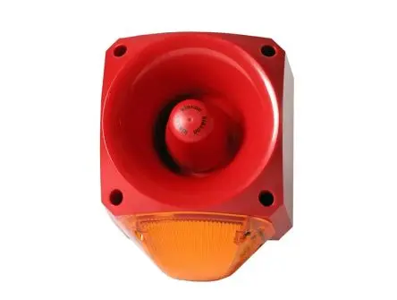 Produktfoto 1 von Klaxon PNC LED, Dauerbetrieb-Licht Signalleuchte 110V Gelb IP66 Feststehend / 113 dB 113 dB @ 1m