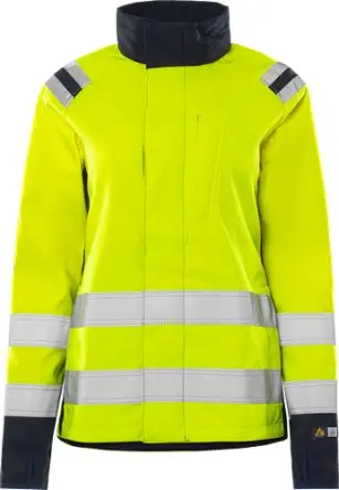 Produktfoto 1 von Fristads 130238 Damen Warn-Softshelljacke, 1 % antistatische Fasern Marine, Gelb, Größe 3XL